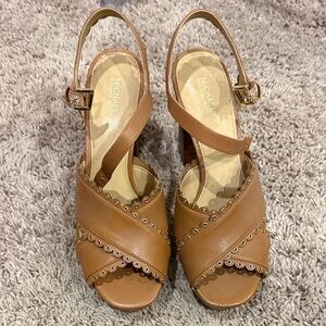 Michael Kors Tan Studded Sandals